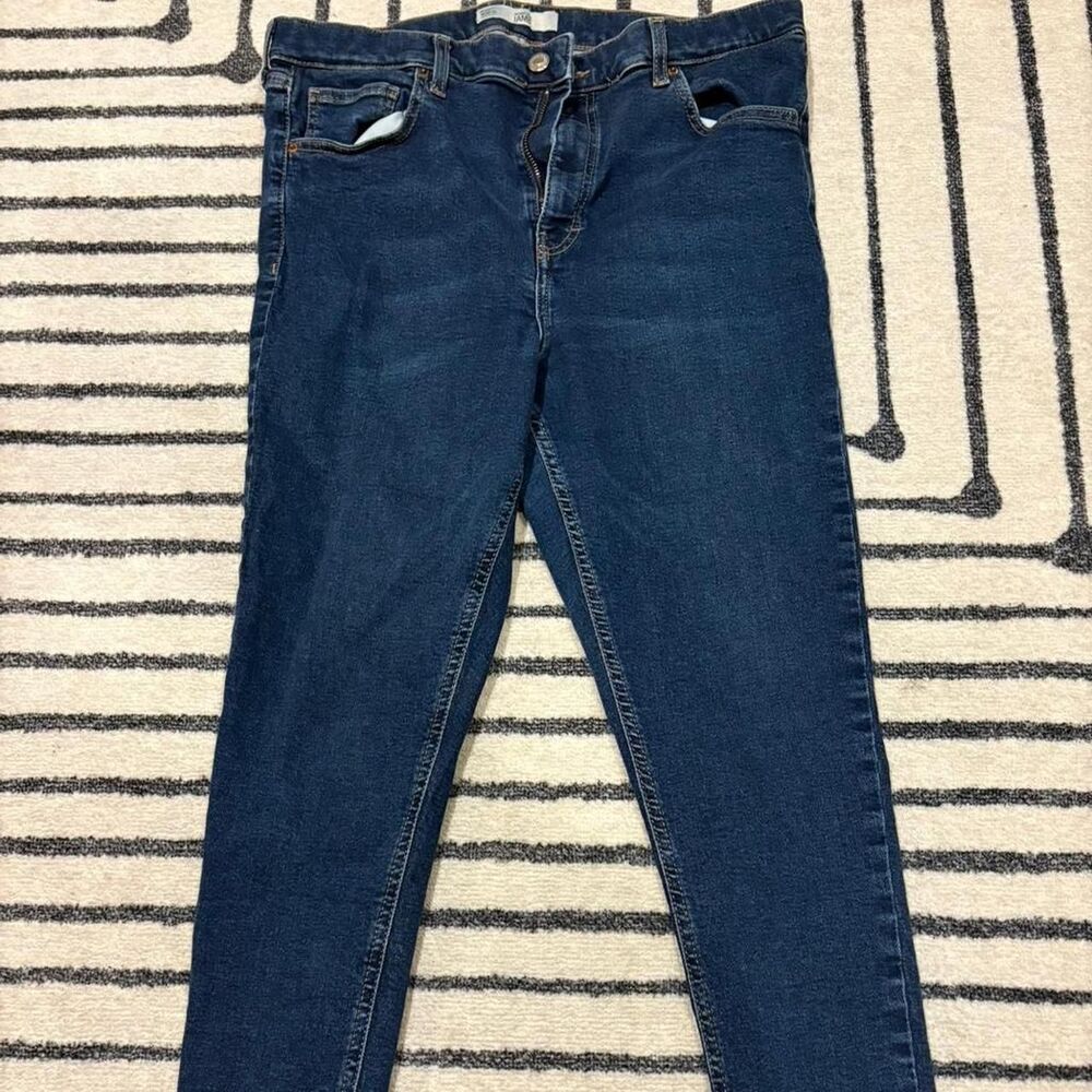 Topshop Women's Blue and Navy Jeans